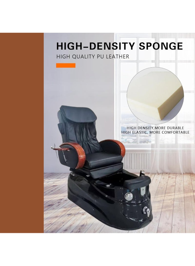 VINTAGE Electric Massage Spa Chair with Remote Control – Adjustable Recliner with Built-in Massager & Foot Tub – Professional Salon & Barbershop Equipment (Black) - Image 2