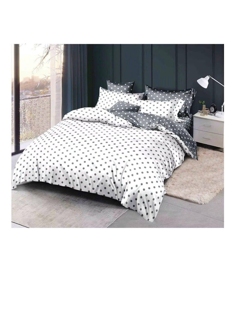 BAIG - Velvet Winter faux fur Comforter Set 6 Pcs, fitted bedsheet and fixed duvet 220 * 240cm King Size orange - Image 1