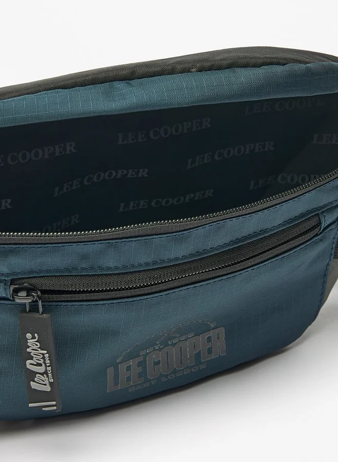 Lee Cooper Men's Logo Print Waist Bag with Zip Closure