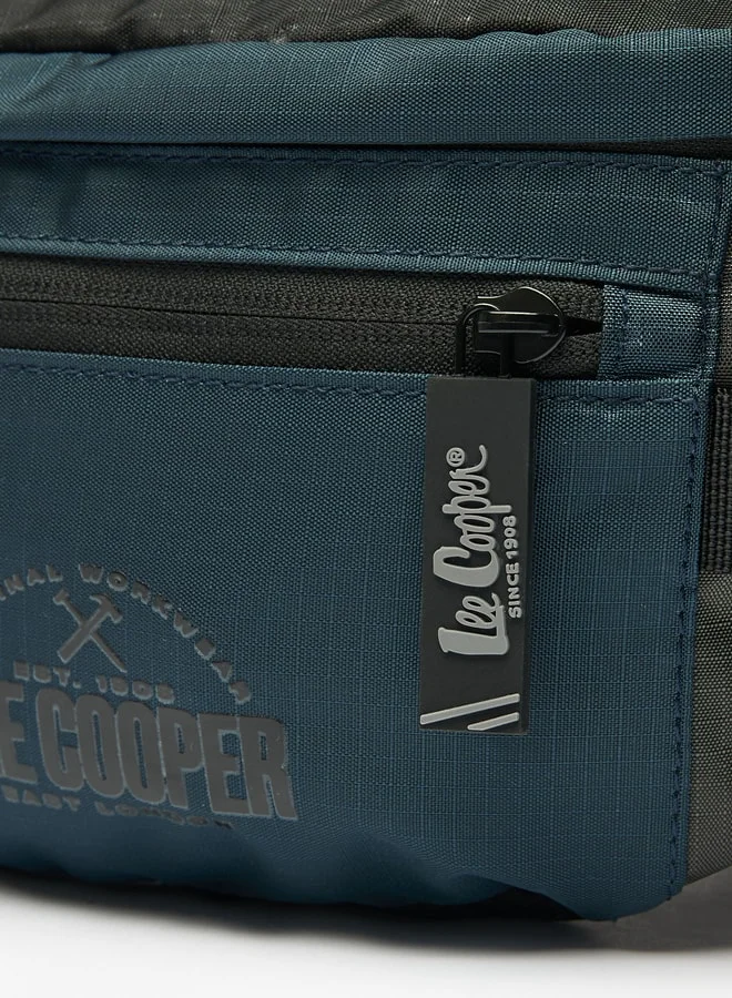 Lee Cooper Men's Logo Print Waist Bag with Zip Closure