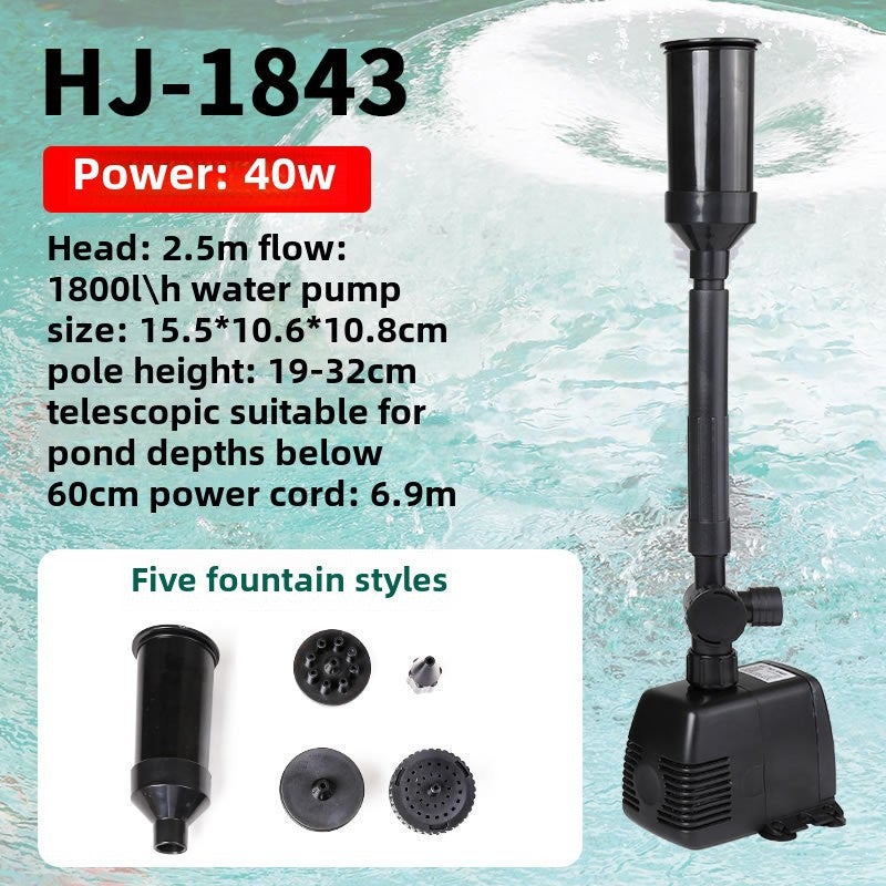 Generic Submersible Pond Pump with Fountain Heads for Garden HJ-1843 40W (GB) 
