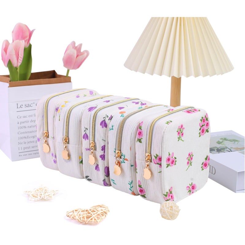 Teircno 2-Pack Period Bag for Women Girls, Portable Corduroy Sanitary Napkin Storage Bag Period Pouch Small Discreet Menstrual Pouch, Sanitary Pads Period Kits Tampons Holder for First Period - Image 5