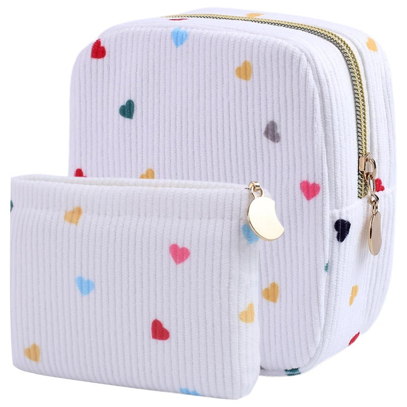 Teircno 2-Pack Period Bag for Women Girls, Portable Corduroy Sanitary Napkin Storage Bag Period Pouch Small Discreet Menstrual Pouch, Sanitary Pads Period Kits Tampons Holder for First Period - Image 1