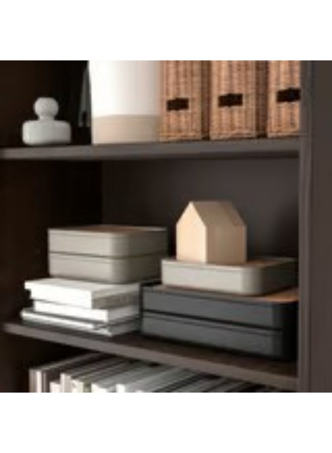 Box with compartments dark grey beige 24x18x6 cm - Image 4