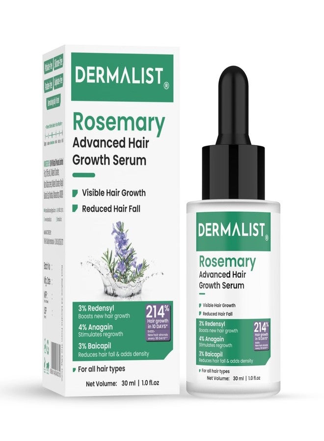 Dermalist Rosemary Hair Growth Serum with 3% Redensyl, 4% AnaGain & 3% Baicapil | Stimulates Hair Growth, Increases Hair Density & Thickens Hair | Non-Greasy Scalp Serum for Men & Women – 30 ml All Hair Types - Image 1