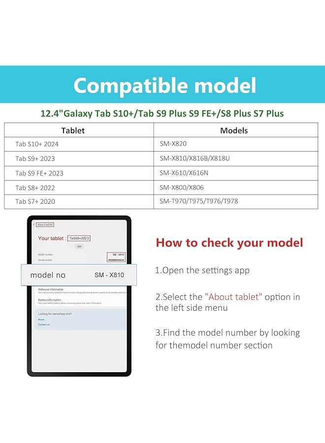 Procases Rugged Case For 12.4 Inch Galaxy Tab S10+ 2024 Tab S9 Plus 2023 S9 Fe+ S8 Plus 2022 S7 Fe 2021 S7 Plus 2020 With S Pen Holder Heavy Duty Shockproof Protective Cover With Hand Strap -Black - Image 2