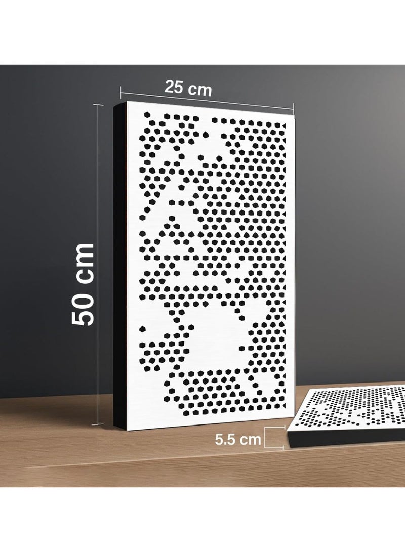 Acoustic Motion Acoustic diffuser panels 25x50x5.5 cm ECHOSCATTER design with Self-Adhesive,Sound Proof,Diffusion Panels for Home,Studio,Office,Wall art Foam+wood Boards For Acoustic Room Treatment,White,4 pieces - Image 2