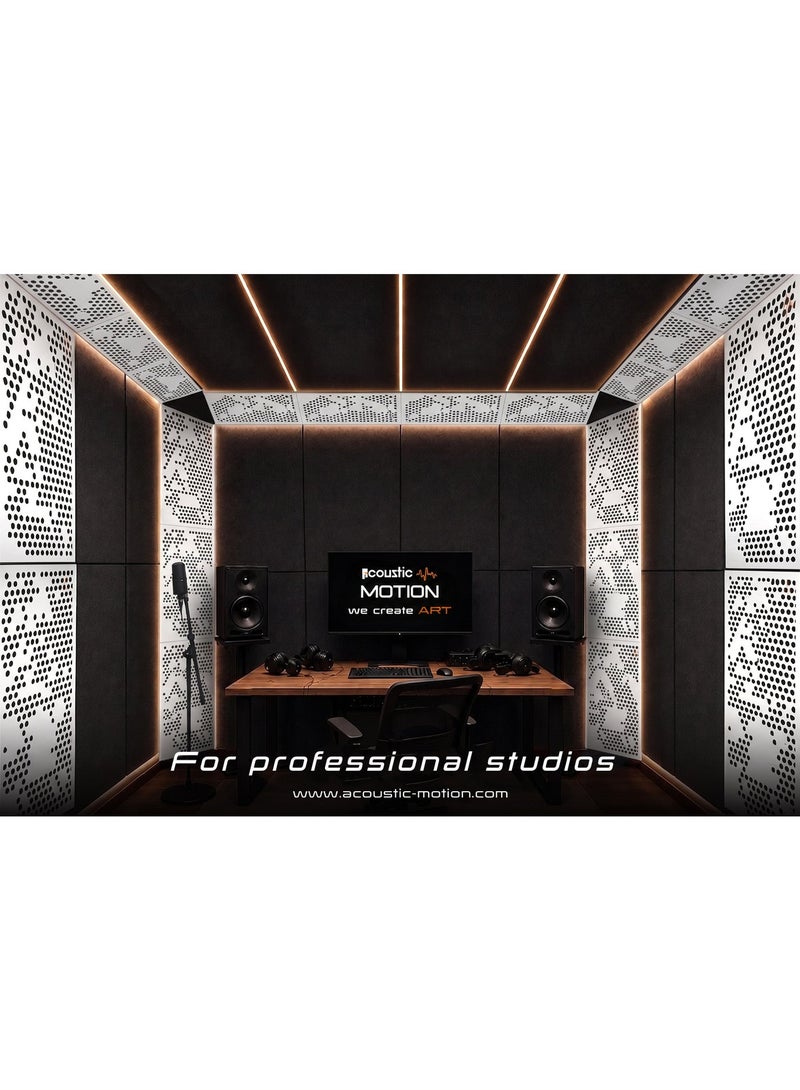 Acoustic Motion Acoustic diffuser panels 25x50x5.5 cm ECHOSCATTER design with Self-Adhesive,Sound Proof,Diffusion Panels for Home,Studio,Office,Wall art Foam+wood Boards For Acoustic Room Treatment,White,4 pieces - Image 5
