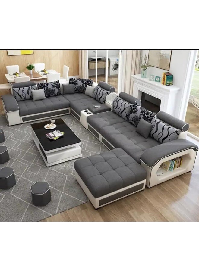 Comfynest طقم أرائك حديث مكون من 7 مقاعد بتصميم فريد، مثالي لغرف المعيشة الواسعة - Image 1