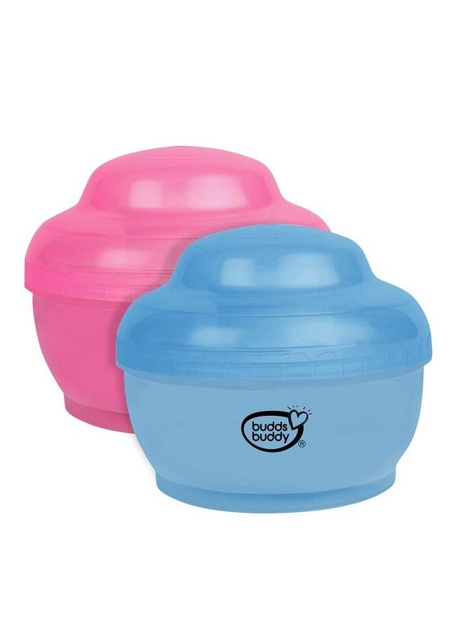 BuddsBuddy Bpa Free Popo Baby Powder Puff With Storage Powder Case (Combo Of 2) (Multicolor)  - Image 1
