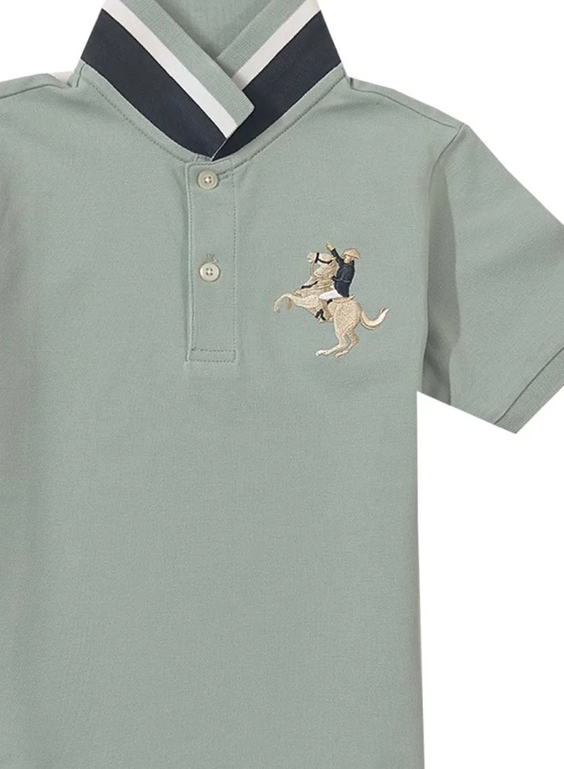 GIORDANO Kids' Napoleon Polo: Classic Piqué, Bold Embroidery, All-Day Comfort