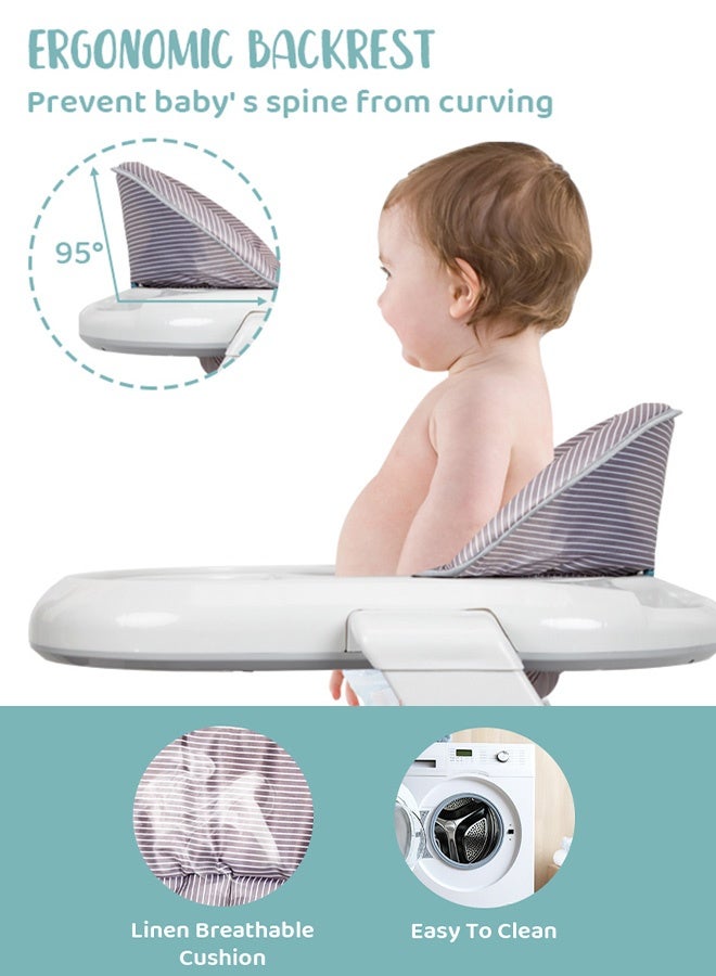 Hompenny 4-in-1 Baby Walker with 360° Swivel Wheels — Baby Activity Center with Music Tray & Block Table, 7-Level Height Adjustment, Suitable for Ages 6–24 Months - Image 5