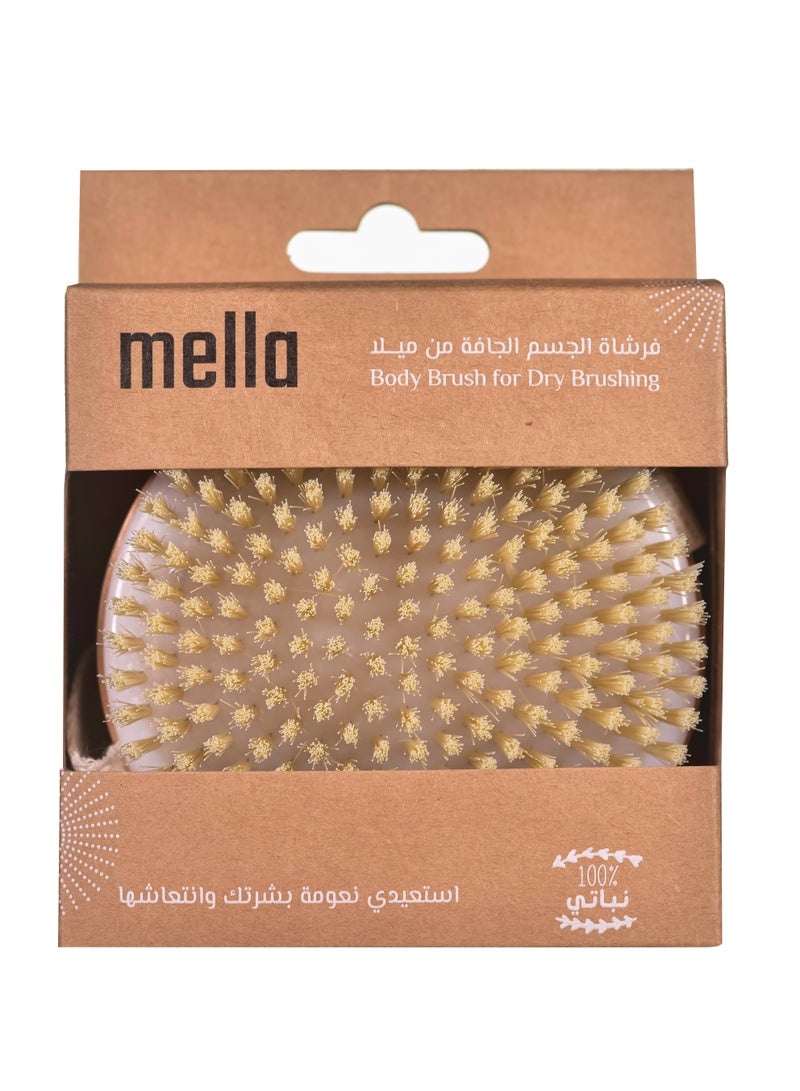mella Round Dry Body Brush for Skin Exfoliation and Lymphatic Drainage Suitable for Daily Use and Home Care - Image 2