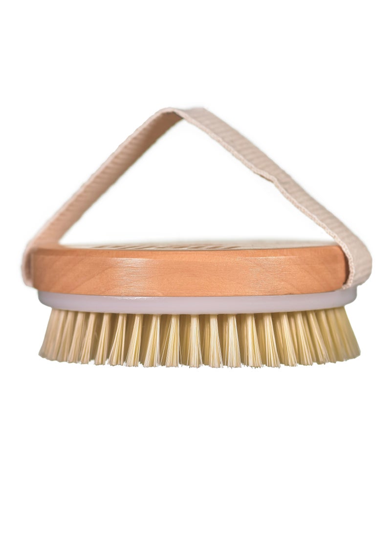 mella Round Dry Body Brush for Skin Exfoliation and Lymphatic Drainage Suitable for Daily Use and Home Care - Image 4