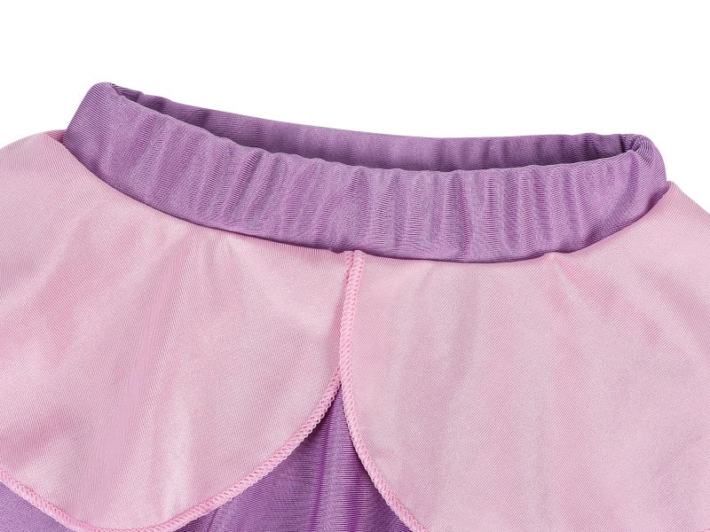 WonderBabe Toddler Girls Swimsuit Short Ruffles Sleeve Princess Two Piece Bathing Suit Kids Birthday Swimming Party Bathing Suits Fancy Swimwear Size 3-4t Purple - Image 5