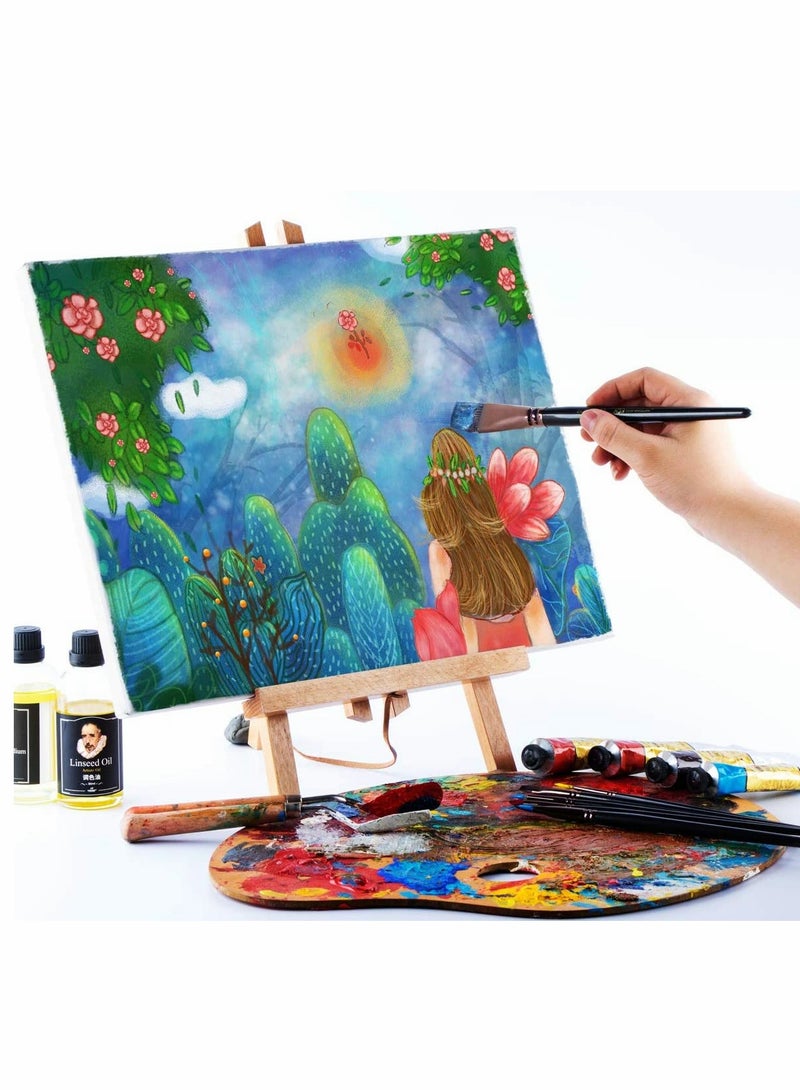 KASTWAVE Artist Paint Brush Set of 12 for Watercolor Acrylic Gouache Oil And Tempera Painting Multi Functional Special Shaped Brush Suit Short Pole Flat Peak Nylon Brush Acrylic Art Painting Brush Set - Image 5