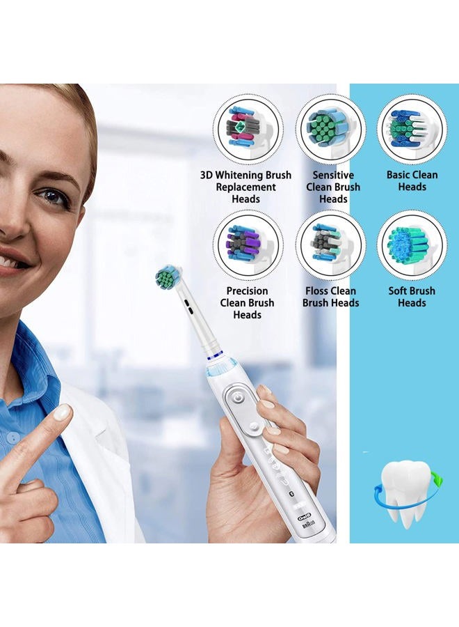 Waybesty Brush Heads Replacement Compatiable for Oral b Barun,Electric Toothbrush Heads with Dupont Bristles Contain Precision,Floss,Cross,3D Clean Compatible with Oral-B 7000/Pro 1000/9600/ 5000/3000/8000 - Image 4