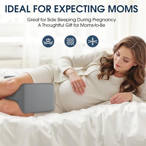 BlissTrends Memory Foam Knee Pillow, Knee Pillow for Side Sleepers, Leg Pillows for Sleeping Blood Circulation, Elevation Pillow for Spine Aligning, Sciatica, Hip, Knee, Ankle Pain, Grey, X-Large - Image 5
