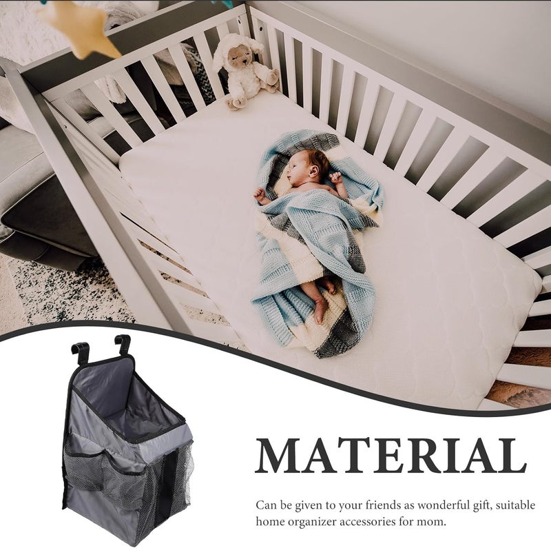 Nursery Hanging Diaper Organizer Pouch for Babies Bedside Storage Bag with Folding Design, Waterproof Diaper Caddy Holder for Crib and Changing Table - Image 3
