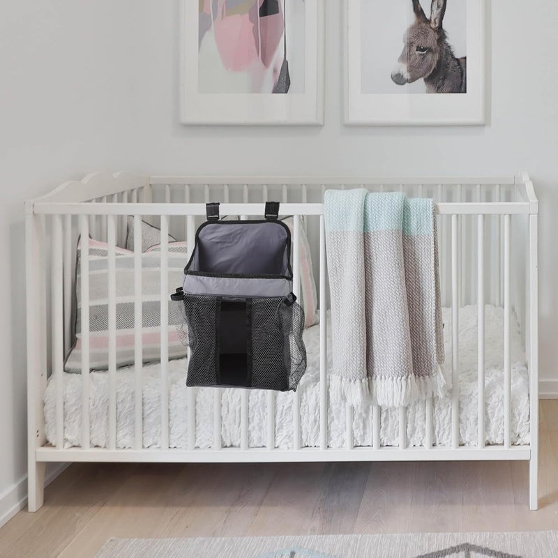 Nursery Hanging Diaper Organizer Pouch for Babies Bedside Storage Bag with Folding Design, Waterproof Diaper Caddy Holder for Crib and Changing Table - Image 5