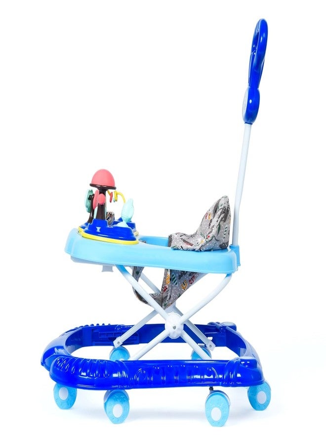 JoyRide Magical Tales Castle Baby Walker with Musical Toy Bar, Rattles, Parental Control, Cushioned Seat, Activity Toys, Height Adjustable, Foldable, 3 Colours (Blue) - Image 3