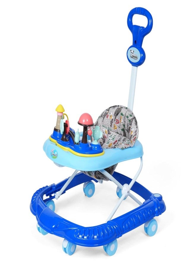 JoyRide Magical Tales Castle Baby Walker with Musical Toy Bar, Rattles, Parental Control, Cushioned Seat, Activity Toys, Height Adjustable, Foldable, 3 Colours (Blue) - Image 1