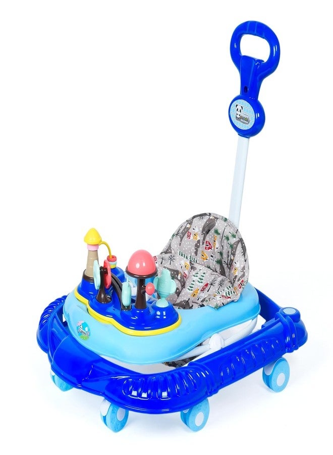 JoyRide Magical Tales Castle Baby Walker with Musical Toy Bar, Rattles, Parental Control, Cushioned Seat, Activity Toys, Height Adjustable, Foldable, 3 Colours (Blue) - Image 4