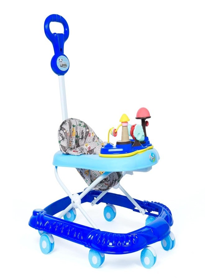 JoyRide Magical Tales Castle Baby Walker with Musical Toy Bar, Rattles, Parental Control, Cushioned Seat, Activity Toys, Height Adjustable, Foldable, 3 Colours (Blue) - Image 5