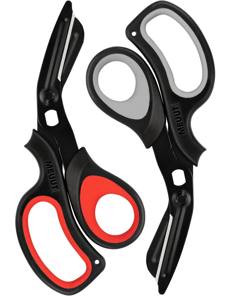 MEUUT 2 Pack Trauma Shears Patented Bandage Scissors for Left and Right Hand - Medical Supplies with 8 inch Heavy Duty Medical Scissors for EMT Workers Nurses - Image 1
