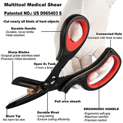 MEUUT 2 Pack Trauma Shears Patented Bandage Scissors for Left and Right Hand - Medical Supplies with 8 inch Heavy Duty Medical Scissors for EMT Workers Nurses - Image 3
