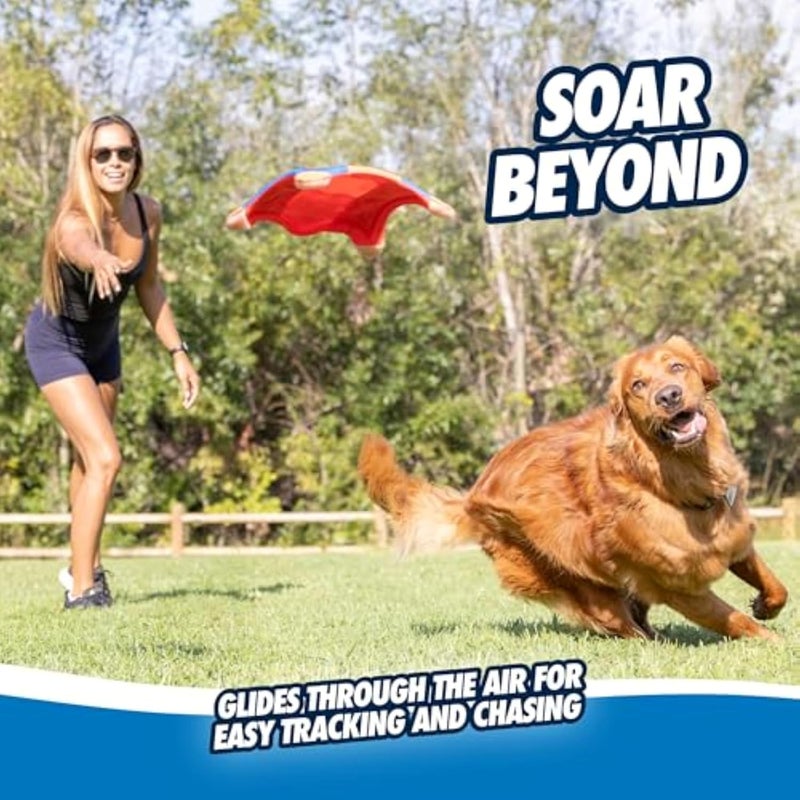 Chuckit! Flying Squirrel Spinning Dog Toy for Medium Breeds - Large Size in Orange and Blue - Image 3