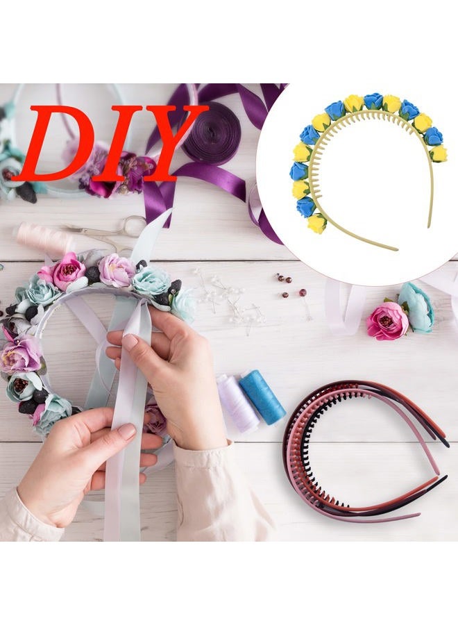 Duufin 12 Pieces Hair Headbands with Teeth - Non-Slip Plastic Comb Headbands for Girls and Women in 12 Colors - Image 5
