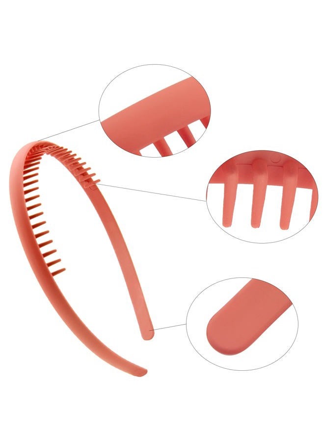 Duufin 12 Pieces Hair Headbands with Teeth - Non-Slip Plastic Comb Headbands for Girls and Women in 12 Colors - Image 3