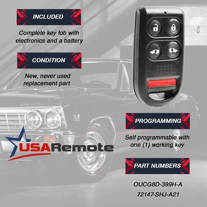 USARemote جهاز تحكم عن بعد يناسب هوندا أوديسي 2005-2010 (OUCG8D-399H-A) - Image 3