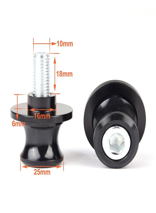 Goldfire 2pcs 10MM M10 X1.25 Motorcycle Swing arm Sliders Spools CNC Swing Arm Stand Screw for FZR 1000/600R/400 for Kawasaki Z750 /Z750S/ Z750R /ER-6F /ER-6N /Duke 125/200/390 (Black) - Image 5