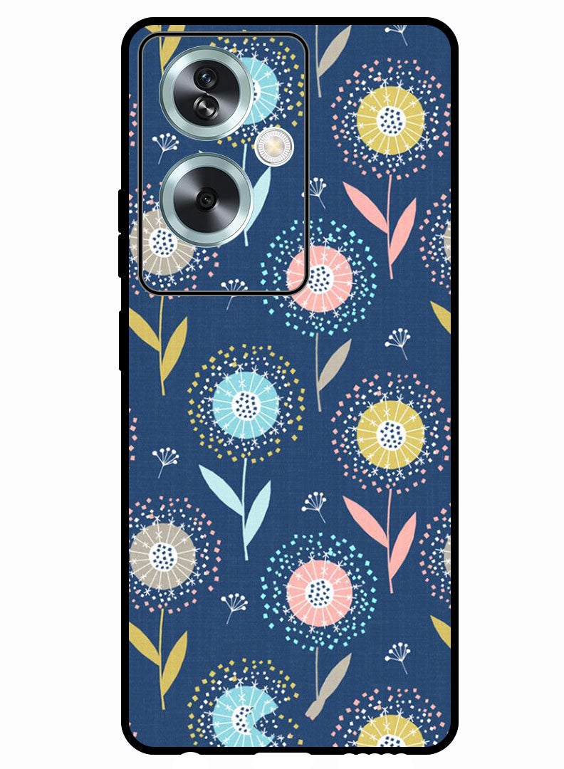 Theodor Protective Case Anti Scratch Shock Proof Bumper Cover For Oppo A2 Round FLowers - Image 1