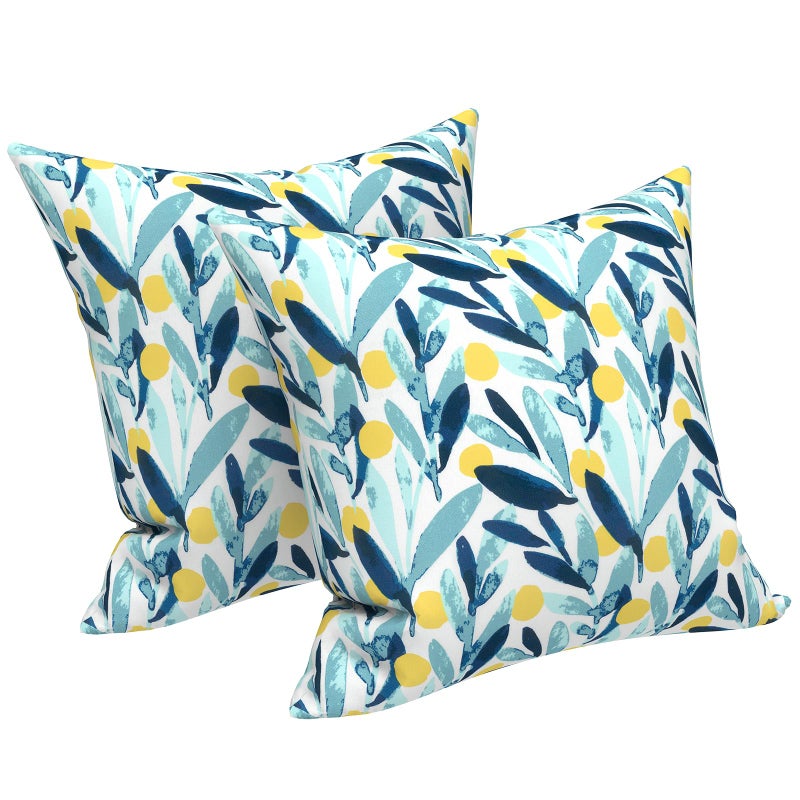 LVTXIII Outdoor Throw Pillow Covers 18 x 18 Inch Covers ONLY Modern Paisley Pattern Decorative Square Toss Pillow Case Pack of 2 for Home Patio Garden Sofa Bed Furniture Leaves Multi