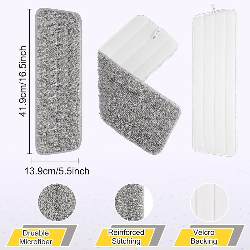 H-Gamely 6 Pack 16.5 inch Reusable Mop Pads Microfiber Spray Mop Replacement Heads for Wet/Dry Mops Compatible with Bona Floor Care System - Image 3