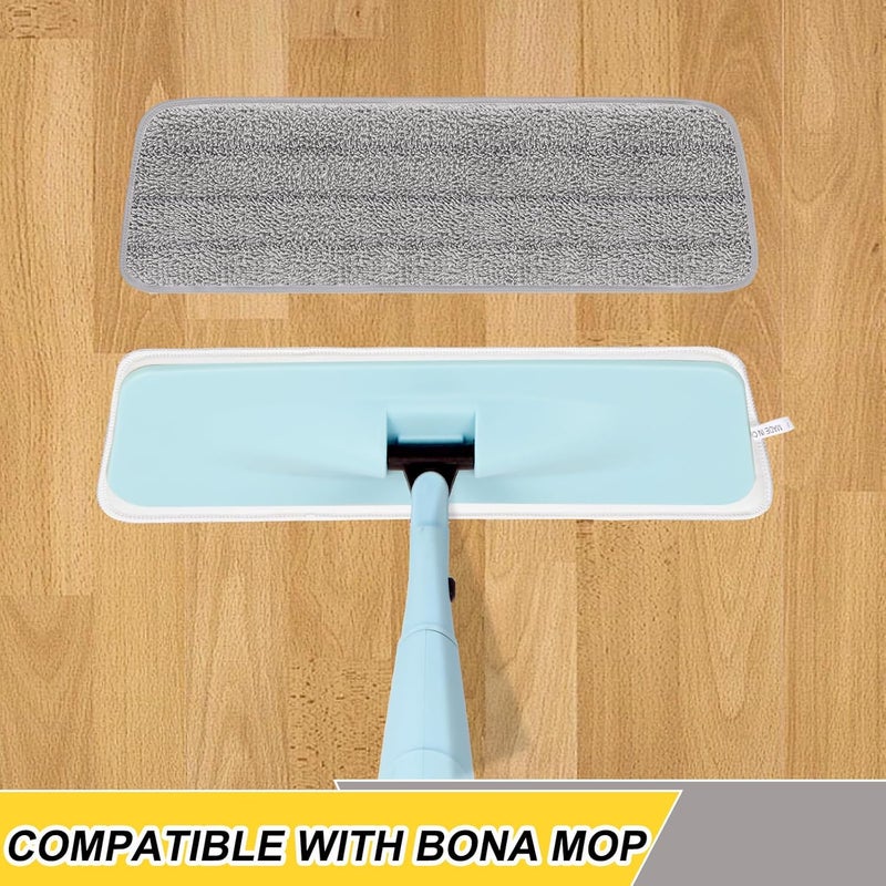 H-Gamely 6 Pack 16.5 inch Reusable Mop Pads Microfiber Spray Mop Replacement Heads for Wet/Dry Mops Compatible with Bona Floor Care System - Image 2