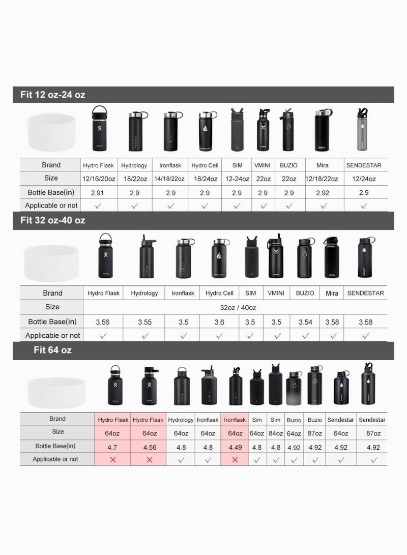 Y&D Hydro Flask Boot, Sport Water Bottles Anti-Slip Bottom Sleeve Cover, Compatible With And More Bottles, White Color  - Image 5