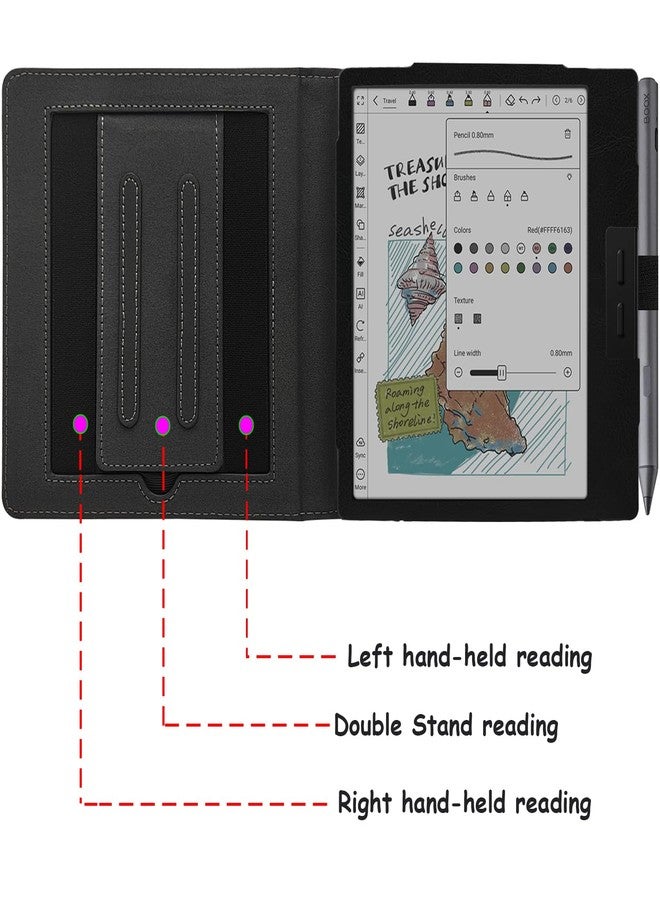 GOVTVA Double Stand Case for 7'' Onyx Boox Go 7 / Boox Tablet Go Color 7 (Gen II/Gen I 2025/2024) /Boox Page Cover with Elastic Pen Holder/Auto Sleep&Wake/Double Hand Strap (Black) - Image 3