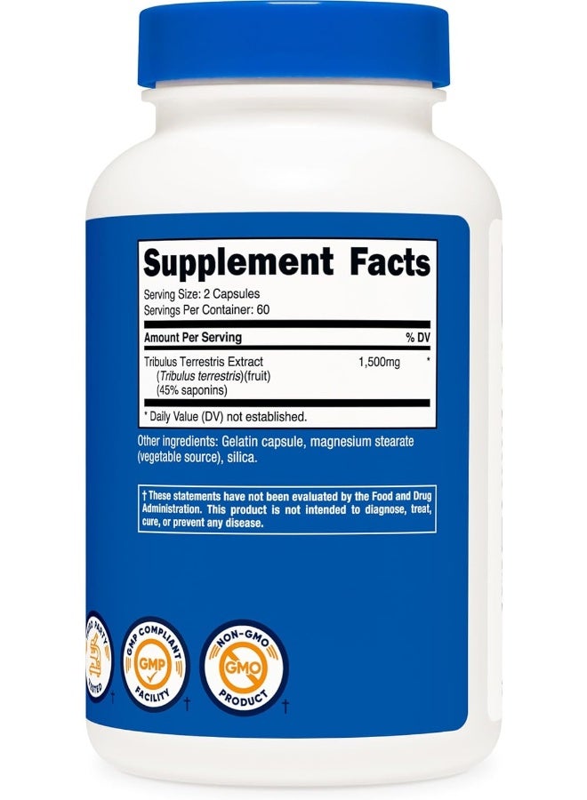 Nutricost كبسولات مستخلص تريبولوس تيرستريس من نوتريكوست (750 ملغ، 120 قطعة) - Image 4