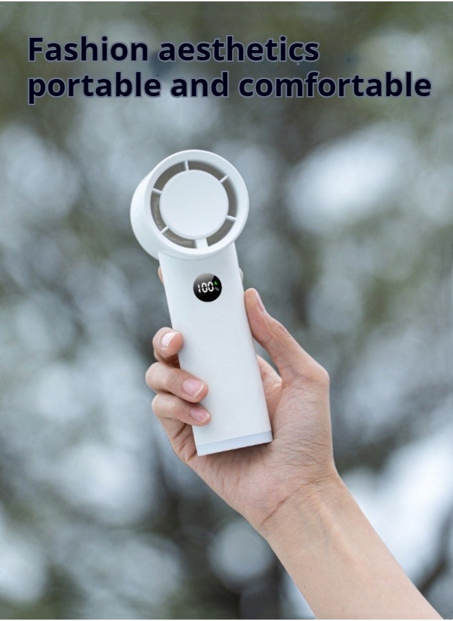 New digital display high-speed fan portable outdoor handheld turbine small fan household high wind USB charging handheld small fan