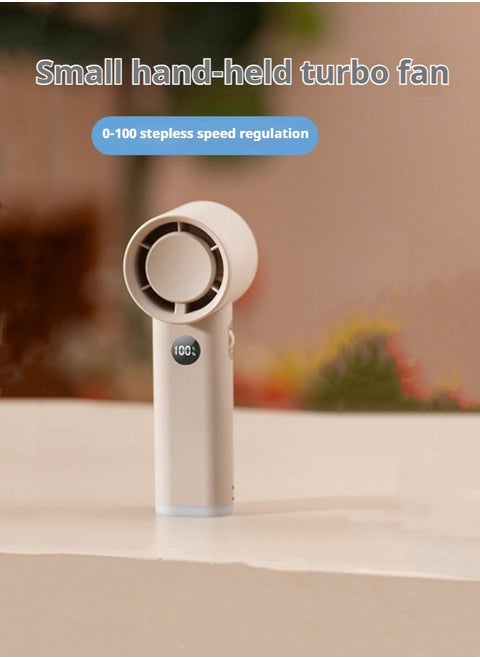 New digital display high-speed fan portable outdoor handheld turbine small fan household high wind USB charging handheld small fan