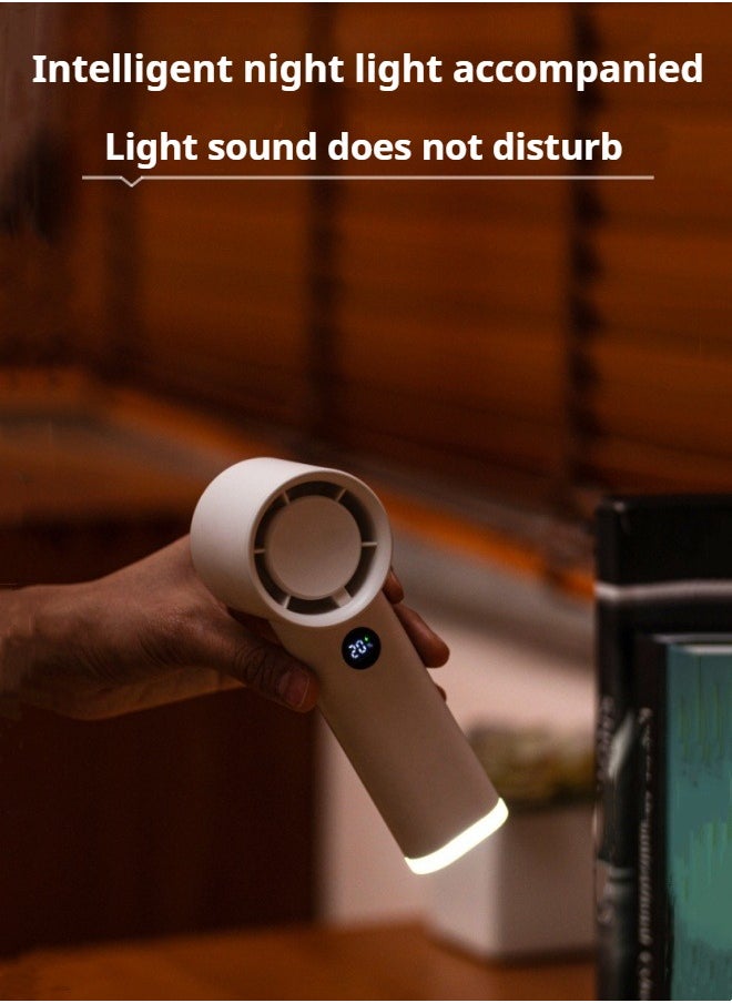 New digital display high-speed fan portable outdoor handheld turbine small fan household high wind USB charging handheld small fan