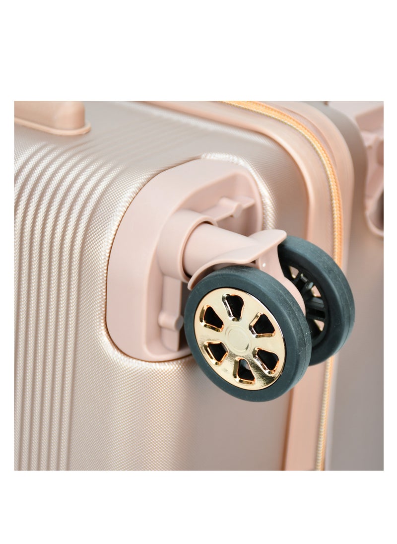 SENATOR - Hard Case Luggage Trolley for Unisex ABS Lightweight Travel Bag 4 Double Wheeled Suitcase with Built In TSA Type lock A5125 Rose Gold - Image 1