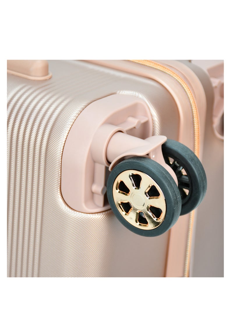SENATOR - Hard Case Luggage Trolley for Unisex ABS Lightweight Travel Bag 4 Double Wheeled Suitcase with Built In TSA Type lock A5125 Rose Gold - Image 1