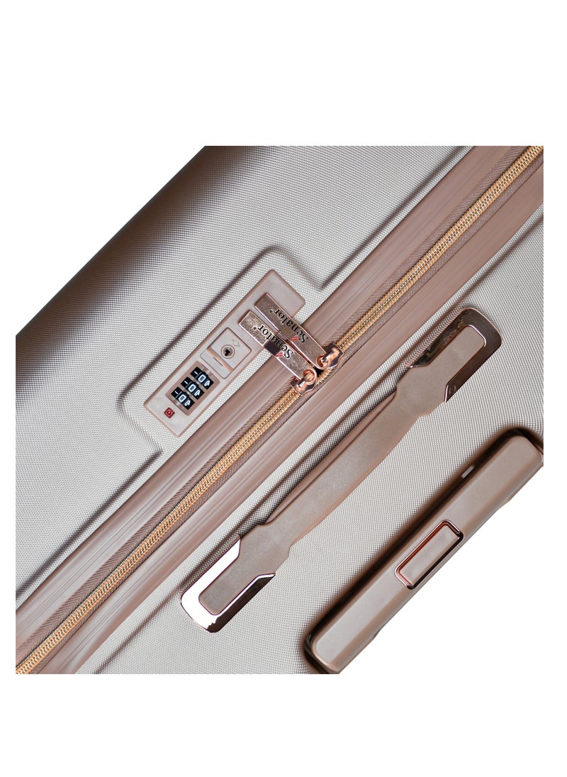 SENATOR - Hard Case Luggage Trolley for Unisex ABS Lightweight Travel Bag 4 Double Wheeled Suitcase with Built In TSA Type lock A5125 Rose Gold - Image 1