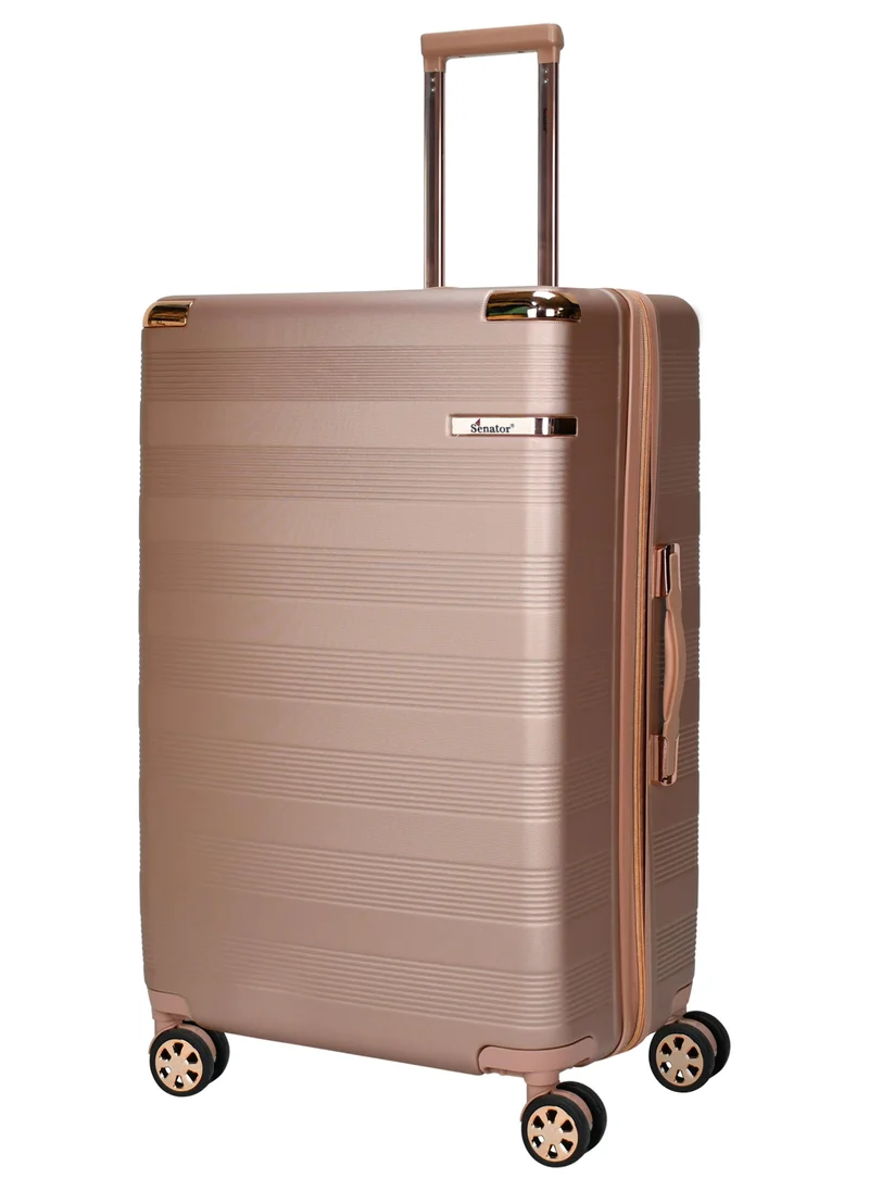 Hard Case Luggage Trolley for Unisex ABS Lightweight Travel Bag 4 Double Wheeled Suitcase with Built In TSA Type lock A5125 Rose Gold