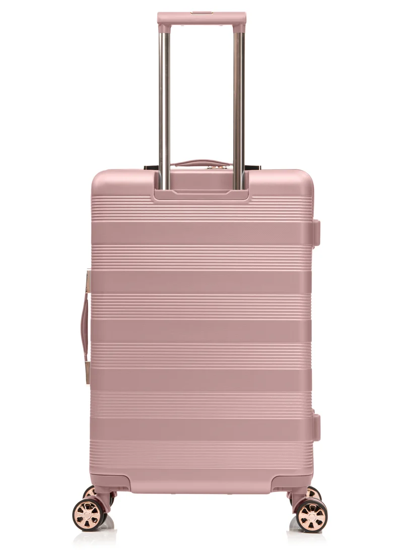 Senator Rose Gold Hard Case Luggage Trolley for Unisex ABS Lightweight Travel Bag 4 Double Wheeled Suitcase with Built In TSA Type lock A5125 Rose Gold  | Best Price UAE